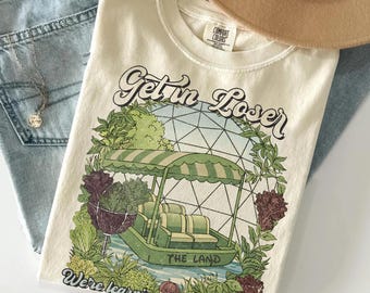 Camiseta "Get In Loser Learning About Lettuce", Camiseta "The Land Ride", Vacaciones retro en parques temáticos, Viaje vintage a Florida, Ropa divertida para amantes de las plantas
