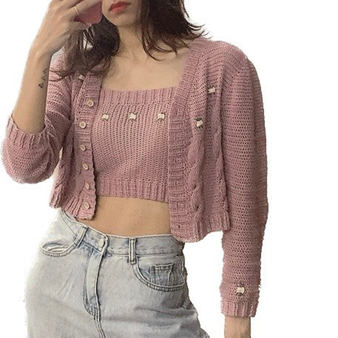 knit cardigan set main image 1