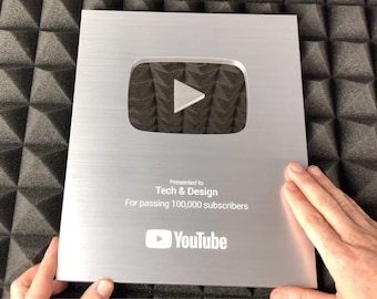 Plaque personnalisée de créateur | Prix du bouton de lecture or et argent | Cadeau personnalisé style streamer YouTube