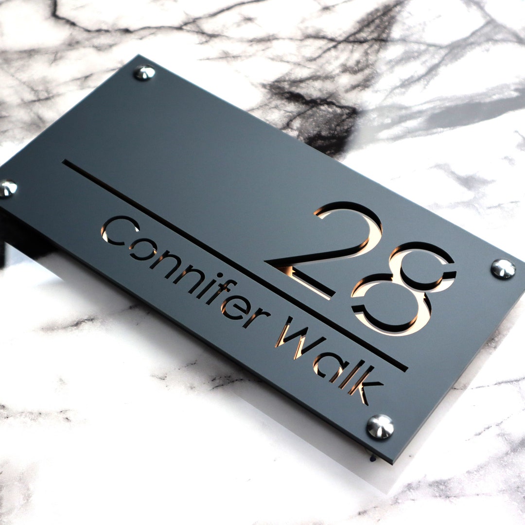 House Wall Plaques UK | Luxe A4 | Contemporary Cut Modern House Number ...