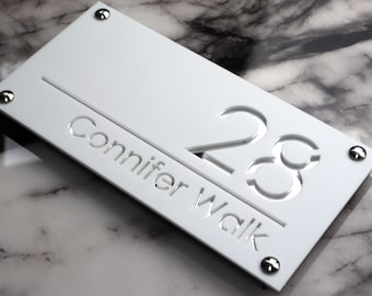 Custom Double-Layer Acrylic House Wall Plaque - Modern Door Sign, Personalized