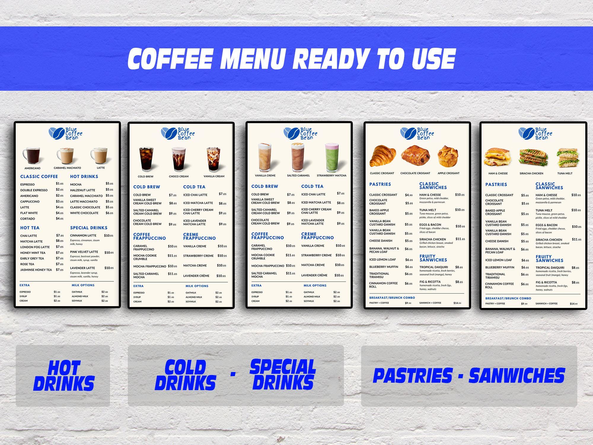 Menu 4k Minimalistic Cafe Menu for 4K Displays Template, Digital Menu Board ...