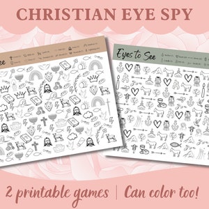 Eye Spy Faith Based, Bible Coloring Pages, Christian Game, Christian Kids Activity, Children Activity Sheet, Church Sunday School, I Spy