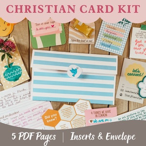 Kit de cartes chrétiennes, évangéliste, carte imprimable, jolis cadeaux inspirants, cadeaux de la foi, cartes religieuses personnalisées