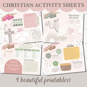 Kids Activity Sheets Print, Christian Games, Kids Placemat, Bible Games, Children Bible Study, Faith Homeschool, Sunday School Lesson