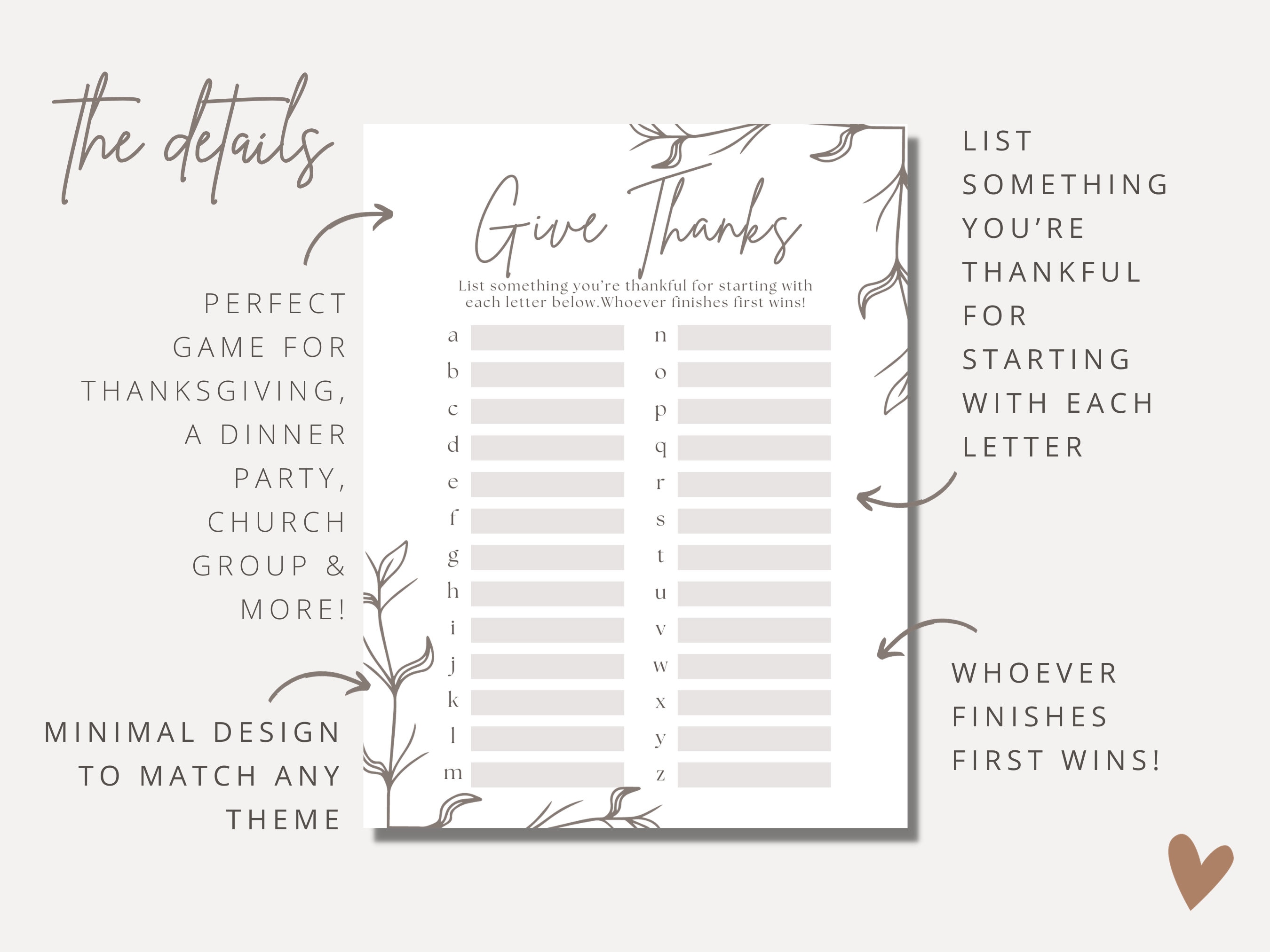 Thanksgiving Game Dinner Party Printable Placemat Digital - Etsy