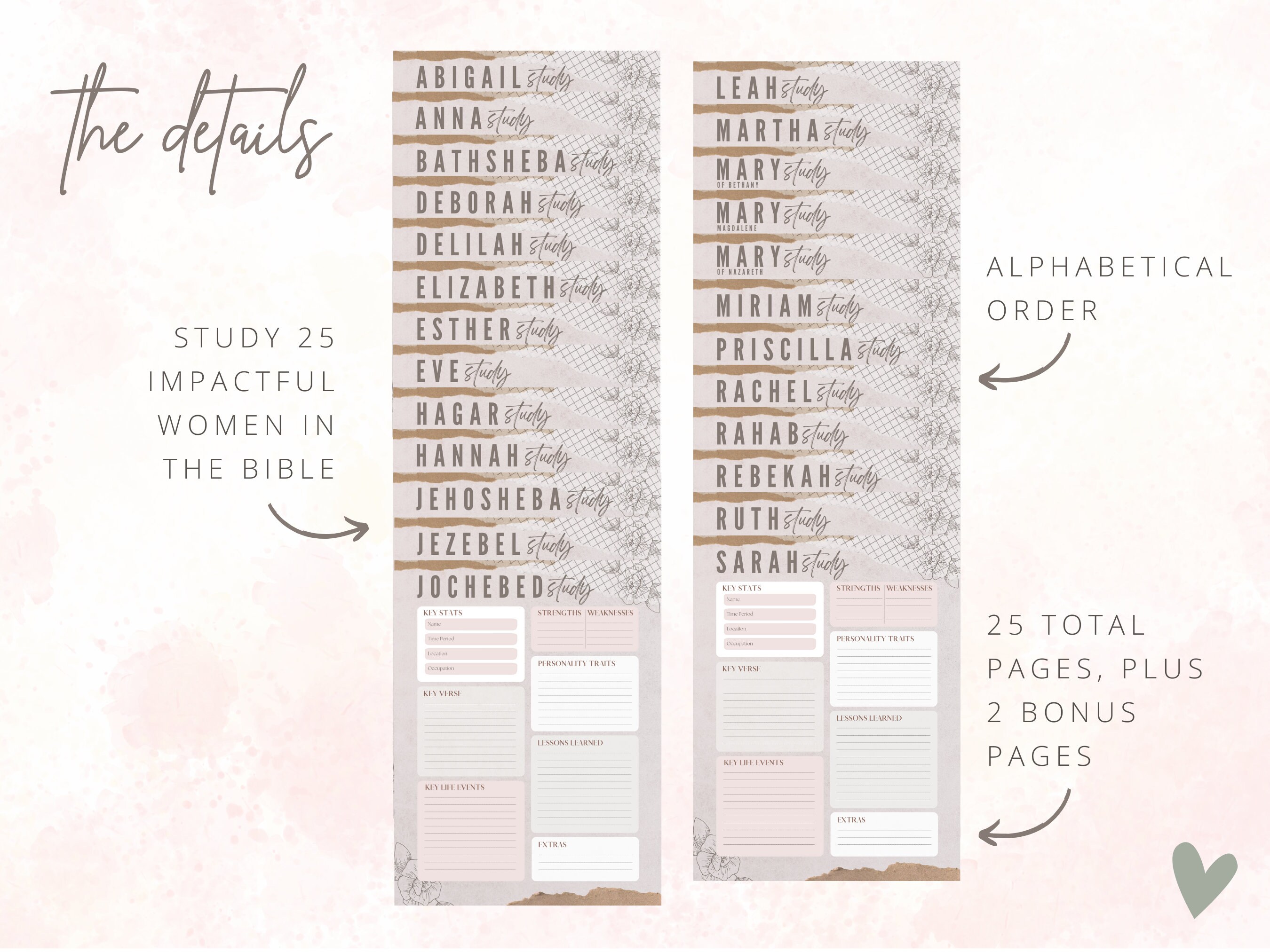 Women of the Bible Study Pack, Female Biblical Character Study ...
