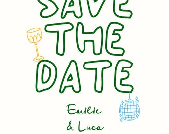 Save the Date Canva-sjabloon | Bewerkbare trouwkaart | Kleurrijke bruiloft | Moderne uitnodiging | Digitale download