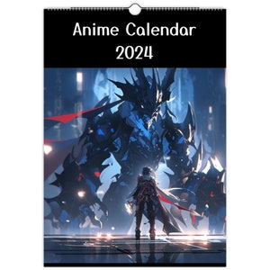 A4 Complete Anime Poster - 2024 Anime Calendar One Piece Blue Lock,  calendário de animes 2024