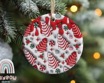 3D Christmas Inflated Ornament Design, Christmas Ornament Design, Christmas Round Ornament, Sublimation Design, Digital Download