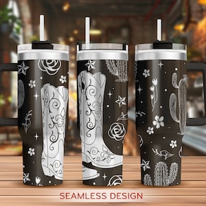 Cowgirl Boots 40oz Tumbler Laser Engraving Wrap, Western Tumbler Wrap Svg, 40oz Laser Engraved Svg,Laser Engraving Svg,SVG For Laser Rotary
