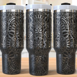 Affirmation Mandala Tumbler Svg, Affirmation Tumbler Laser Svg, 40oz Tumbler Full Wrap Laser Svg, Laser Engraved Svg, Tumbler Laser File