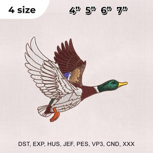 4 Size Mallard Duck Embroidery Design, Duck Embroidery File, Mallard Embroidery Design ,Embroidery Machines File