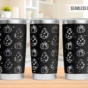 Halloween Tumbler Laser Svg, Pumpkin 20oz Tumbler Full Wrap Laser Svg, Ghost Laser Engraved Svg,Tumbler Laser File,Laser Svg For Tumbler