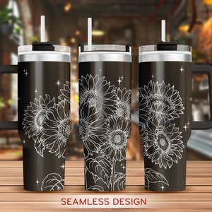 Sunflowers 40oz Tumbler Laser Engraving Wrap, Sunflowers Tumbler Wrap Svg, 40oz Laser Engraved Svg, Laser Engraving Svg,SVG For Laser Rotary