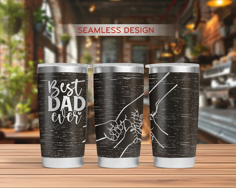 Best Dad Ever Tumbler Laser Svg, Cutomised Father Day 20oz Tumbler Full ...