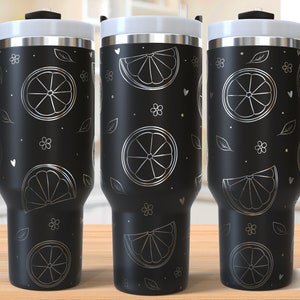 Lemon Tumbler Laser Svg, Fruit 40oz Tumbler Full Wrap Laser Svg, Laser Engraved Svg, Laser Svg For Tumbler