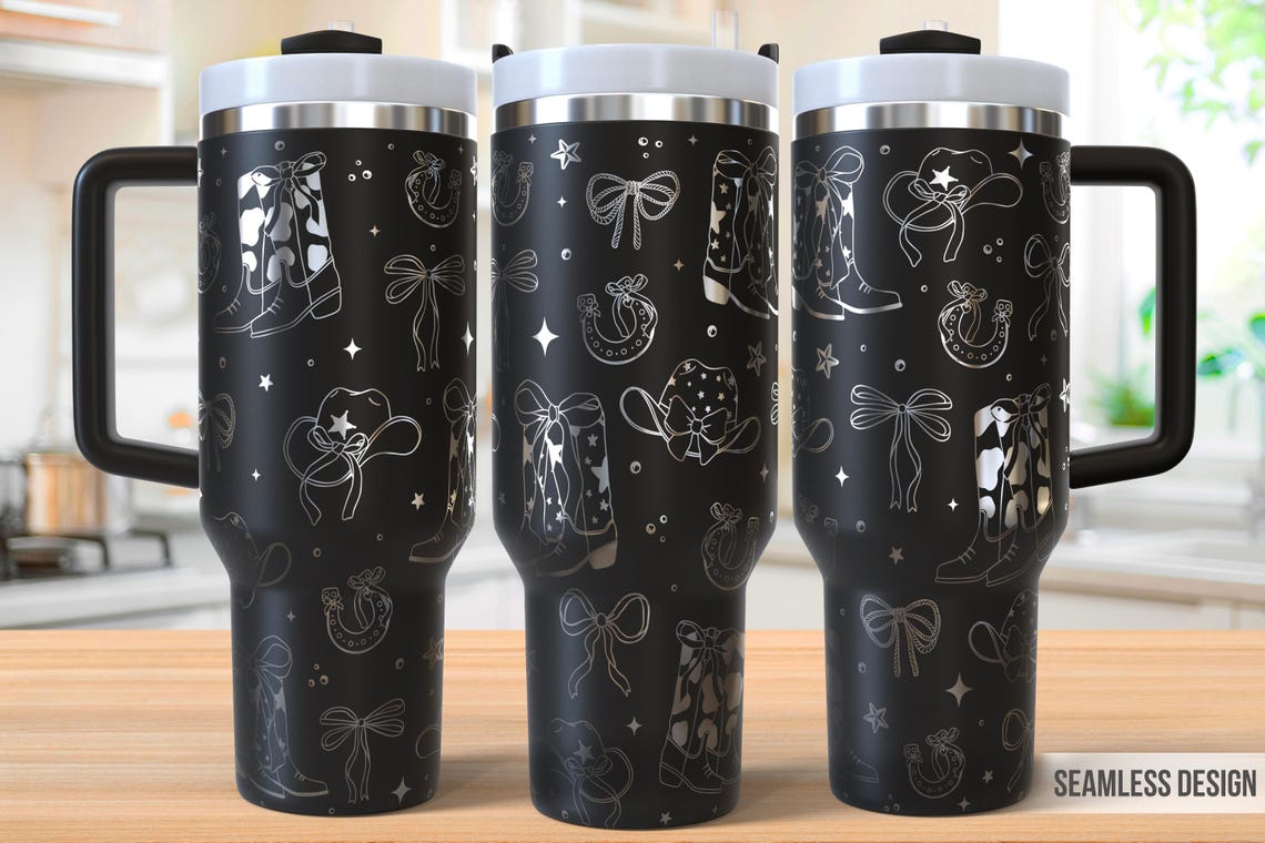 Cowgirl 40oz Tumbler Laser Engraving Wrap, Western Tumbler Wrap Svg ...