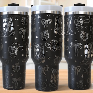 Cowgirl 40oz Tumbler Laser Engraving Wrap, Western Tumbler Wrap Svg, 40oz Laser Engraved Svg,Laser Engraving Svg,SVG For Laser Rotary