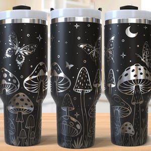 Mushroom 40oz Tumbler Laser Engraving Wrap, Moonlight Tumbler Laser svg, 40oz Laser Engraved Svg, Laser Engraving Svg, SVG For Laser Rotary