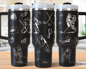Hockey Tumbler Laser Svg, Hockey 40oz Tumbler Full Wrap Laser Svg, Seamless Laser Engraved Svg, Tumbler Laser File, Laser Svg Tumbler