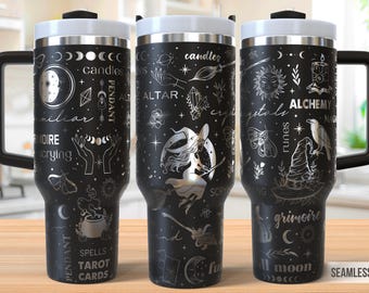 Witchy Vibe Tumbler Laser Svg, Witch 40oz Tumbler Full Wrap Laser Svg, Laser Engraved Svg, Tumbler Laser File, Laser Svg For Tumbler