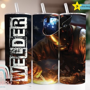 Welder Tumbler Wrap, Sublimation Tumbler, Design Download - Skinny 20oz Tumbler Wrap