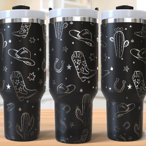 Cowgirl Boots Tumbler Laser Svg, Western 40oz Tumbler Full Wrap Laser Svg, Laser Engraved Svg, Laser Engraving Svg, SVG For Laser Rotary