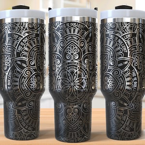 Svordomar Mandala Tumbler Laser Svg, Svordomar SVG, Sarkastisk 40oz Tumbler Full Wrap Laser Svg, Lasergraverad Svg, Tumbler Laserfil