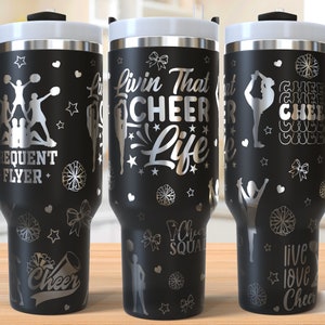 Cheerleader 40oz Tumbler Laser Engraving Wrap,Cheer Life Tumbler Laser svg, 40oz Laser Engraved Svg,Laser Engraving Svg,SVG For Laser Rotary