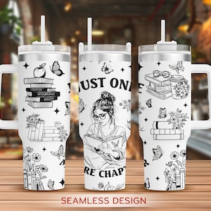 Nur noch ein Kapitel Tumbler Laser svg, Buchliebhaber 40oz Tumbler Full Wrap Laser svg, Laser gravierte svg, Tumbler Laser-Datei