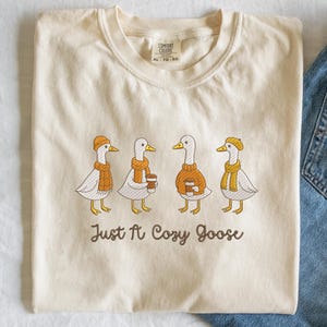 5 Size Just a Cozy Goose Embroidery Design, Goose Embroidery Design, Fall Season Embroidery Design, Embroidery Machines File