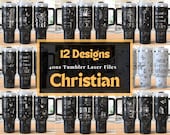 Christian Tumbler Laser Svg Bundle, Faith 40oz Tumbler Full Wrap Laser Svg, Religious Laser Engraved Svg, Bible Verse Tumbler Laser File