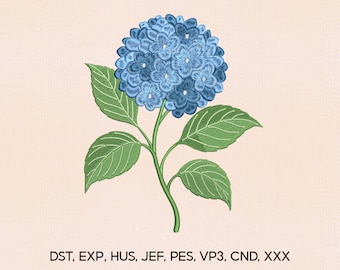 4 Size Hydrangea Flower Embroidery Design, Hydrangea Embroidery Design, Flower Embroidery File, Embroidery Machines File