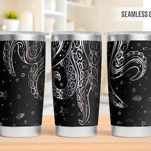 Octopus Tumbler Laser Svg, Octopus 20oz Tumbler Full Wrap Laser Svg, Laser Engraved Svg, Tumbler Laser File, Laser Svg For Tumbler