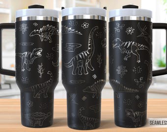 Dinosaur Tumbler Laser Svg, Dinosaur 40oz Tumbler Full Wrap Laser Svg, Laser Engraved Svg, Tumbler Laser File, Laser Svg For Tumbler