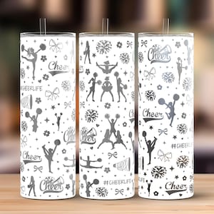 Cheerleader 20oz Skinny Tumbler Laser Engraving Wrap,Cheer Life Tumbler Laser svg, Laser Engraved Svg, Laser Engraving Svg, SVG Laser Rotary