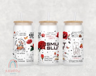 Book Smut Glasdosenverpackung, Dirty Romance Libbey 16 Unzen Glasdosensublimation, Buchliebhaber Glasdosenverpackung, Libbey Glasverpackung