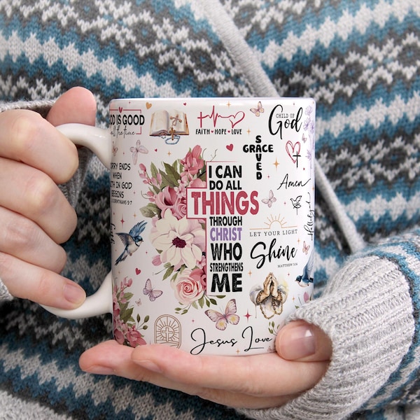 Bible Quote Mug Wrap, Faith Bible Verse Mug Wrap, Christian Mug Wrap, 11oz Mug & 15oz Mug, Sublimation Wrap, Digital Download