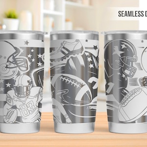 American Football Tumbler Laser Svg, Football 20oz Tumbler Full Wrap Laser Svg, Laser Engraved Svg, Tumbler Laser File,Laser Svg For Tumbler
