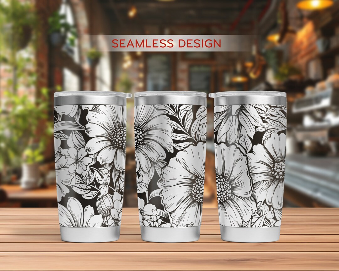 Flowers Tumbler Laser Svg, Flowers 20oz Tumbler Full Wrap Laser Svg ...