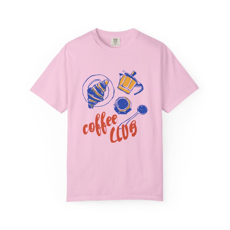 Coffee Club T-Shirt, Comfort Colors® Tee, Coffee Lover Shirt, Retro Coffee Tee, Coffee Club Tshirt, Aesthetic Shirt, Trendy Tee image 8