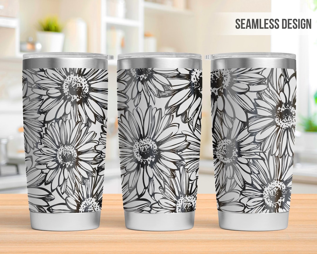 Daisy Flowers Tumbler Laser Svg, Daisy 20oz Tumbler Full Wrap Laser Svg ...