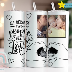 Parent to Be Tumbler Wrap, Photo Frame Tumbler, Blank Picture Tumbler, New Parent Tumbler, Sublimation Tumbler, Skinny 20oz Tumbler Wrap