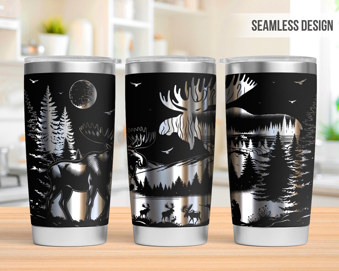 Moose Tumbler Laser Svg, Moose Hunting 20oz Tumbler Full Wrap Laser Svg ...