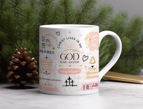God Mug Wrap, Faith Mug Design, Christian 11oz Mug Wrap, 15oz Mug Wrap, Sublimation Wrap, Digital Downloads
