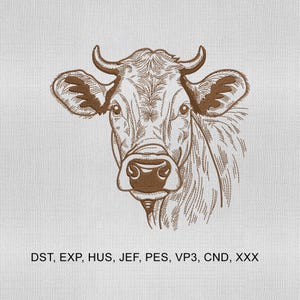 5 Size Meadow Cow Embroidery Design, Cow Embroidery Design, Farm Life Embroidery Design, Embroidery Machines File