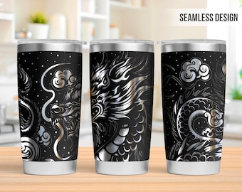 Dragon 20oz Tumbler Laser Engraving Wrap, Dragon Tumbler Wrap Svg, 20oz Laser Engraved Svg, Laser Engraving Svg,SVG For Laser Rotary