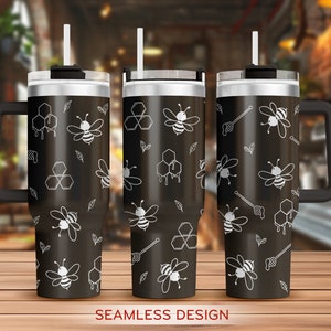 Cute Bees Tumbler Laser Svg, Honeycomb 40oz Tumbler Full Wrap Laser Svg, Bee Laser Engraved Svg, Tumbler Laser File, Laser Svg For Tumbler