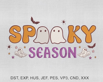 5 Size Spooky Season Embroidery Design, Halloween Embroidery Design, Spooky Ghosts Embroidery Design, Embroidery Machines File